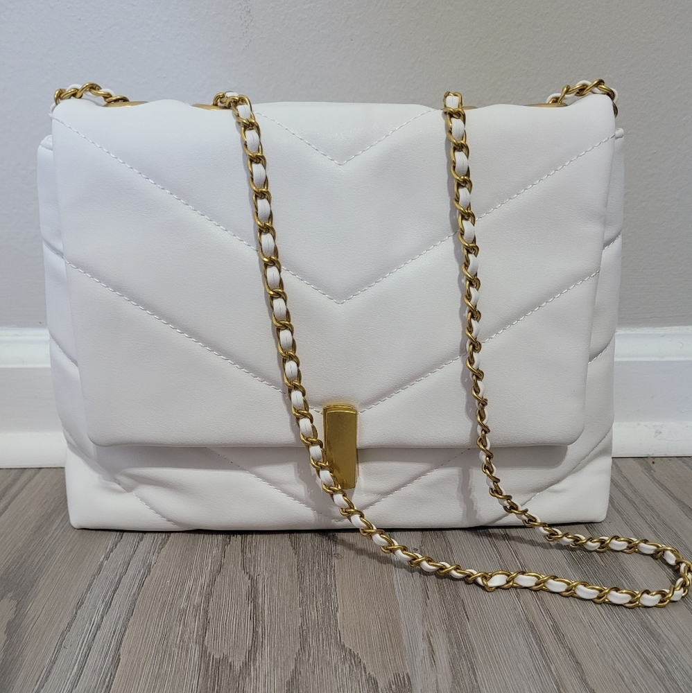 Brand new white "posh" handbag